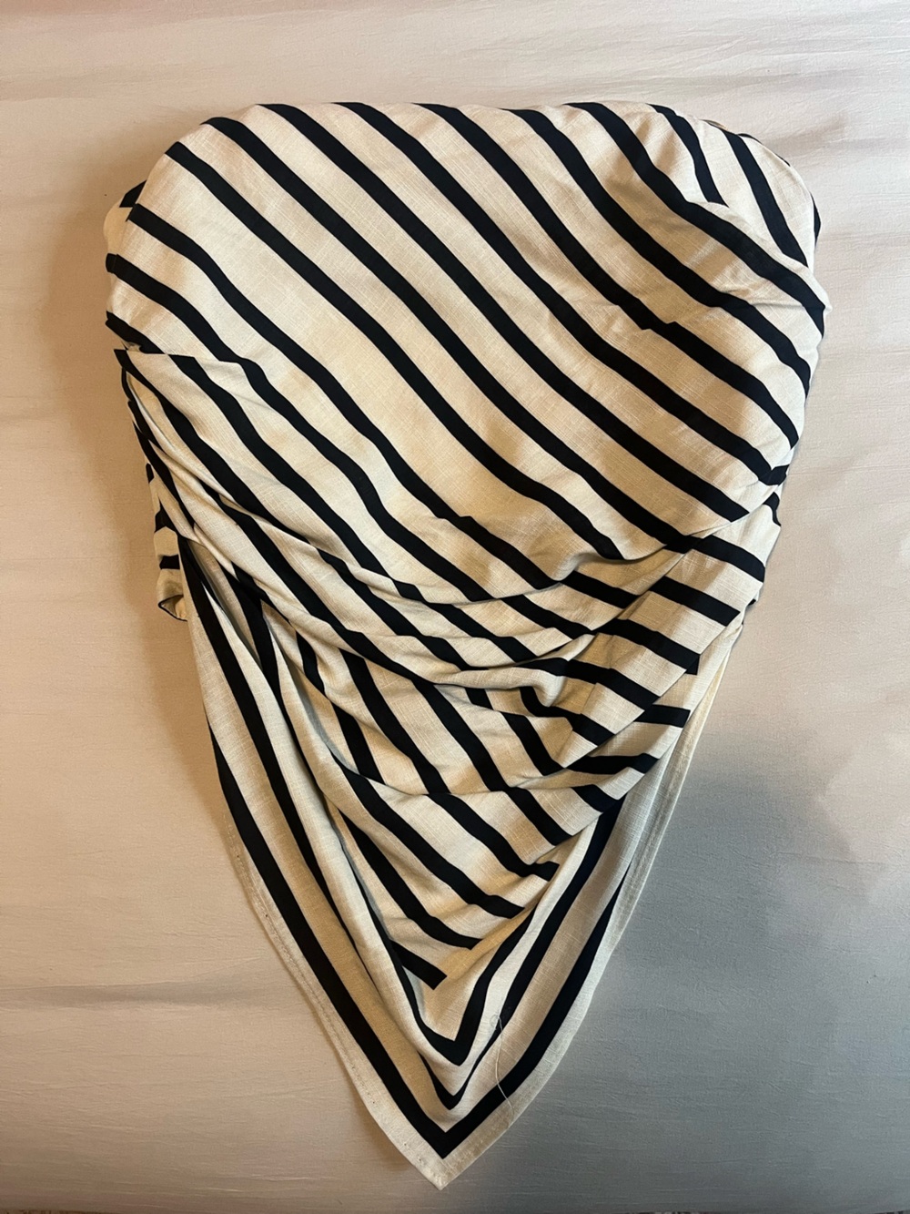 Zara Black and White Striped Strapless Bandana Top